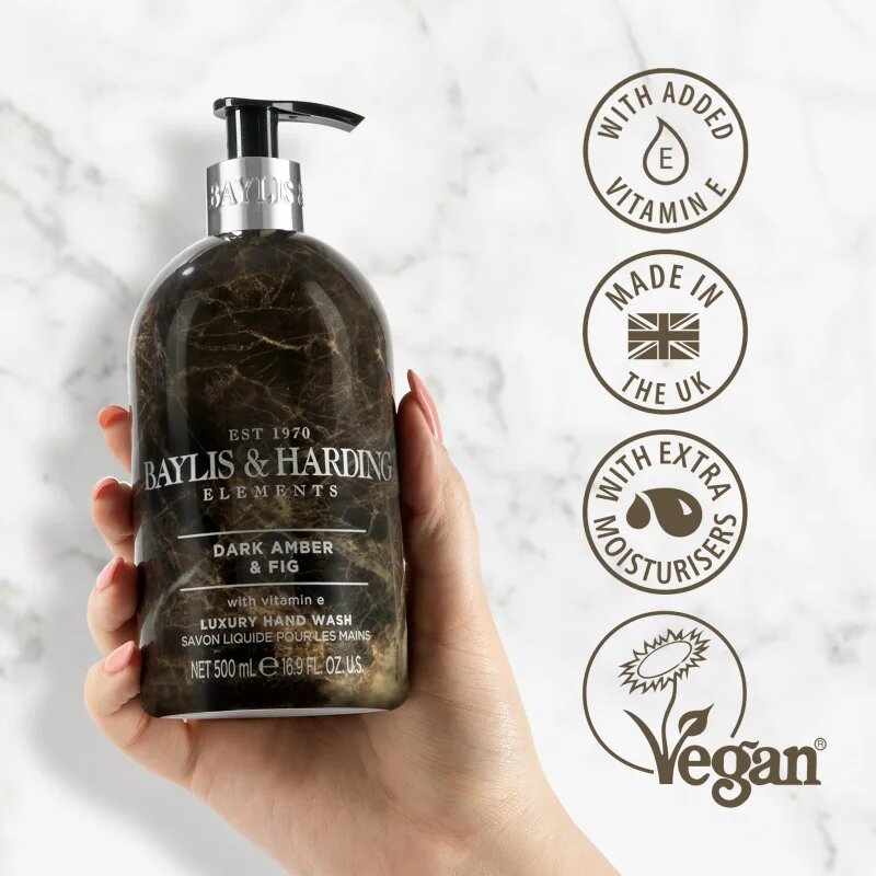 Baylis & Harding Elements Dark Amber & Fig tekuté mýdlo na ruce 500 ml