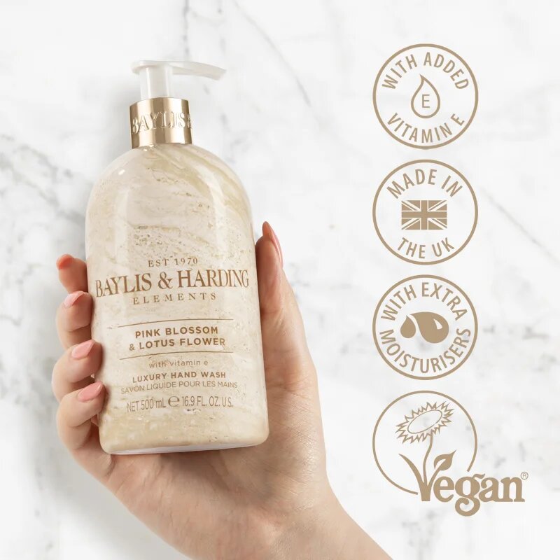 Baylis & Harding Elements Pink Blossom & Lotus Flower tekuté mýdlo na ruce 500 ml