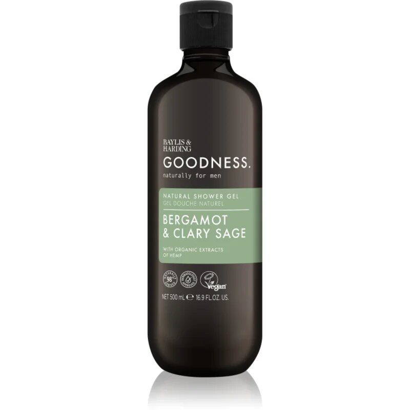 Baylis & Harding Goodness Bergamot & Clary Sage sprchový gel pro muže 500 ml