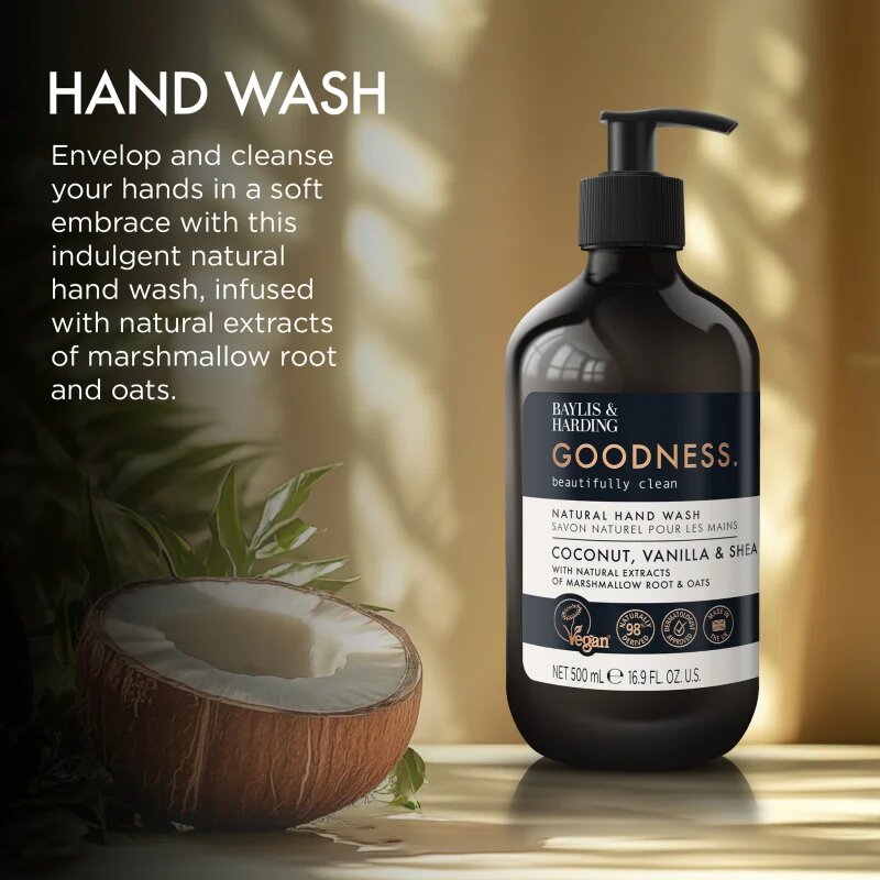Baylis & Harding Goodness Coconut Vanilla & Shea přírodní tekuté mýdlo na ruce 500 ml