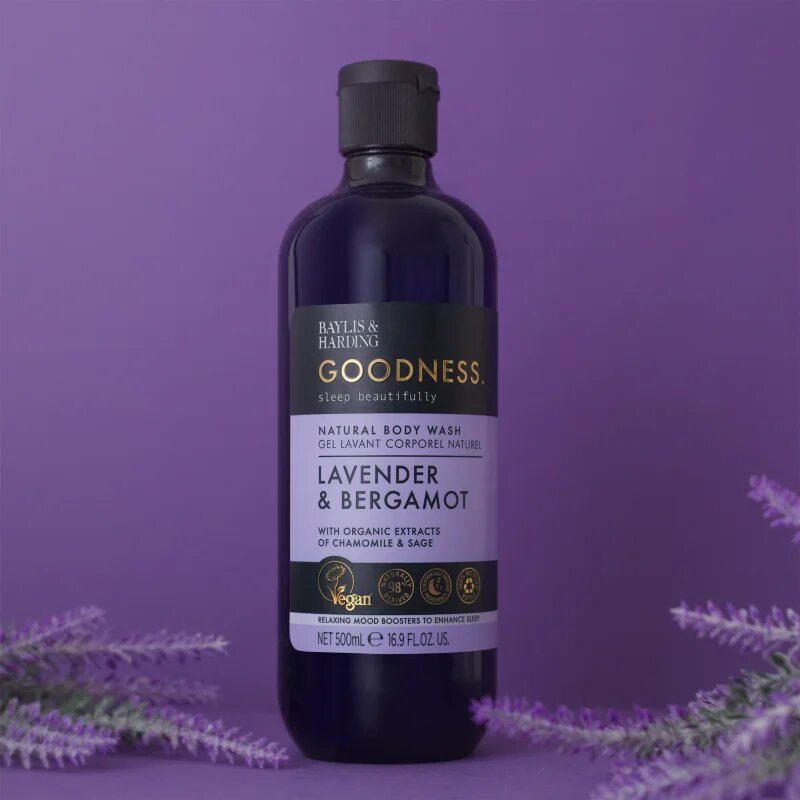 Baylis & Harding Goodness Sleep Beautifully antistresový sprchový gel pro klidný spánek Lavender & Bergamot 500 ml