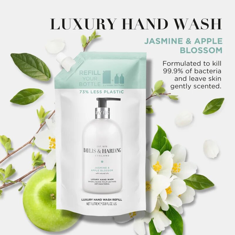 Baylis & Harding Jasmine & Apple Blossom tekuté mýdlo na ruce – náhradní náplň 1000 ml