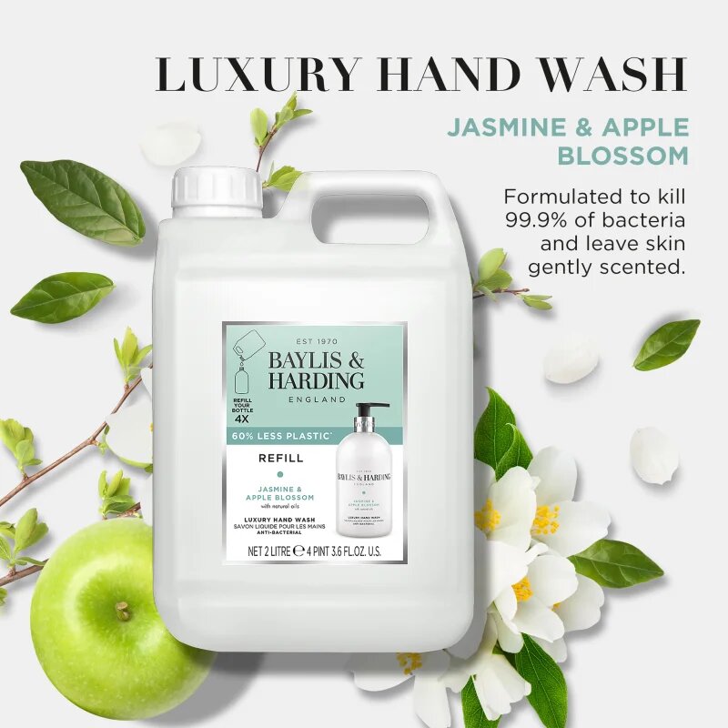Baylis & Harding Jasmine & Apple Blossom tekuté mýdlo na ruce – náhradní náplň 2000 ml