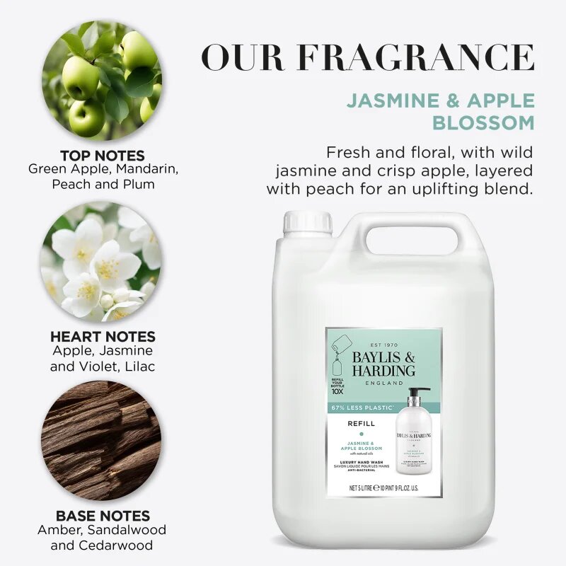 Baylis & Harding Jasmine & Apple Blossom tekuté mýdlo na ruce – náhradní náplň 5000 ml