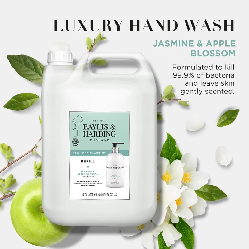 Baylis & Harding Jasmine & Apple Blossom tekuté mýdlo na ruce – náhradní náplň 5000 ml