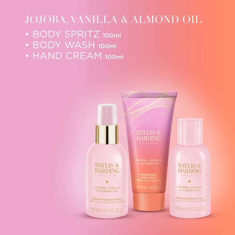 Baylis & Harding Jojoba Vanilla & Almond Oil dárková sada kosmetická taštička