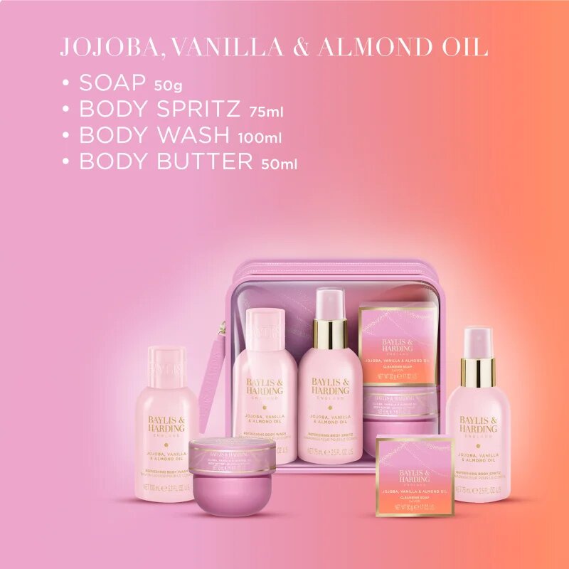 Baylis & Harding Jojoba Vanilla & Almond Oil dárková sada na cesty