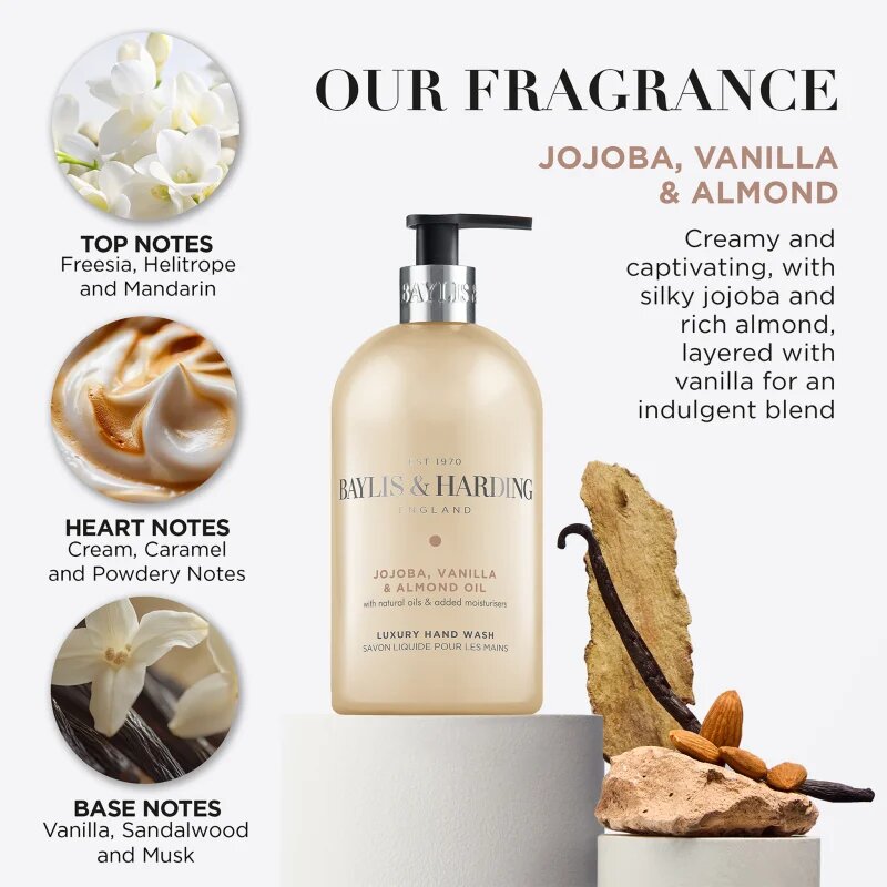 Baylis & Harding Jojoba Vanilla & Almond Oil tekuté mýdlo na ruce 500 ml