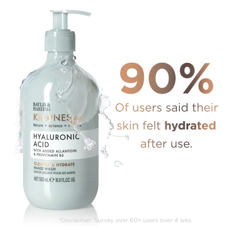 Baylis & Harding Kindness+ Hyaluronic Acid tekuté mýdlo na ruce s hydratačním účinkem vůně Pear & Neroli 500 ml