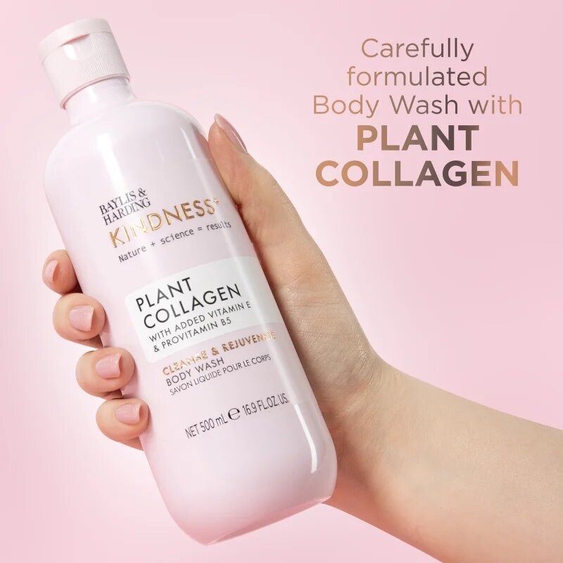 Baylis & Harding Kindness+ Plant Collagen revitalizační sprchový gel vůně Coconut Milk & Rose Water 500 ml