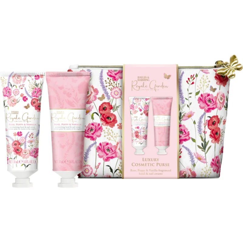 Baylis & Harding Royale Garden Rose Poppy & Vanilla dárková sada kosmetická taštička