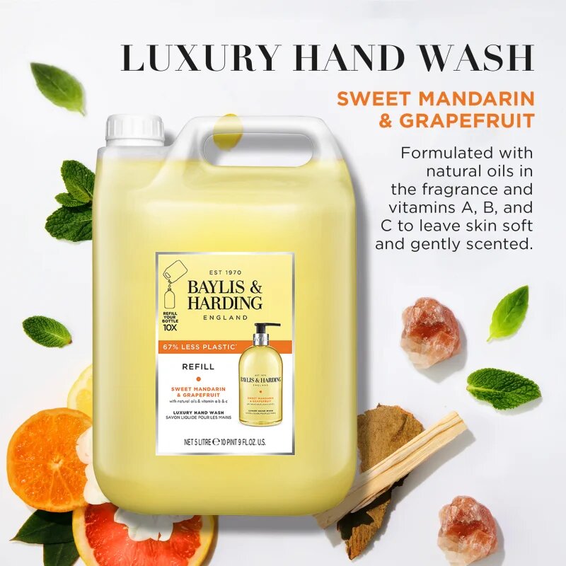 Baylis & Harding Sweet Mandarin & Grapefruit tekuté mýdlo na ruce – náhradní náplň 5000 ml