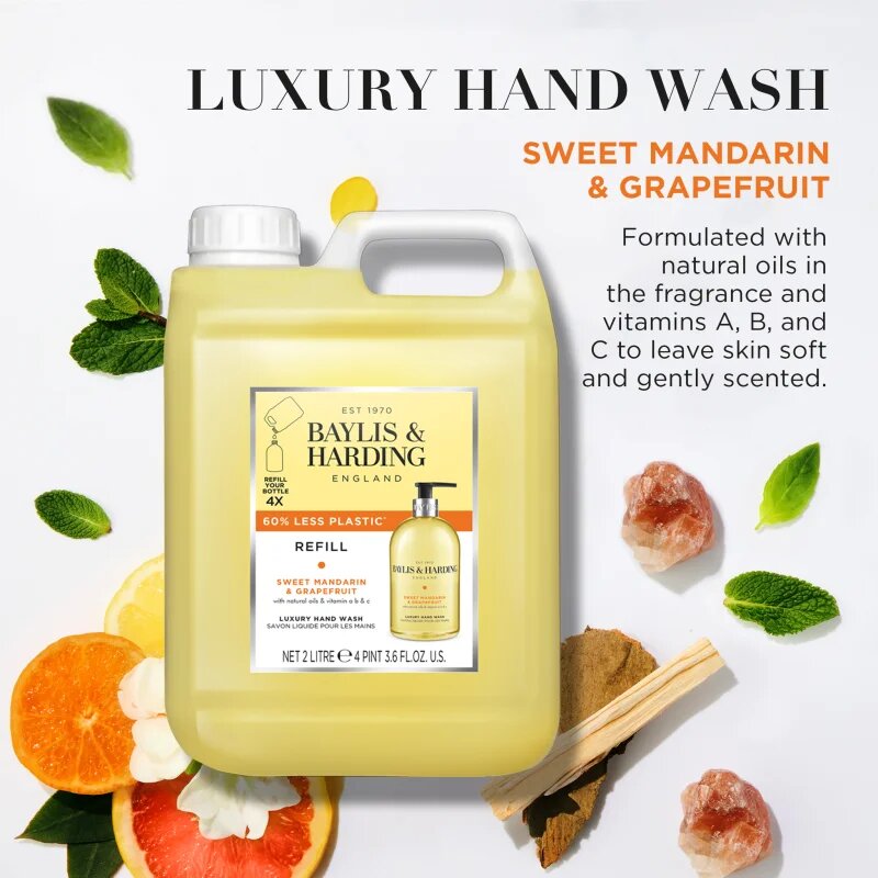 Baylis & Harding Sweet Mandarin & Grapefruit tekuté mýdlo na ruce – náhradní náplň Refill 2000 ml