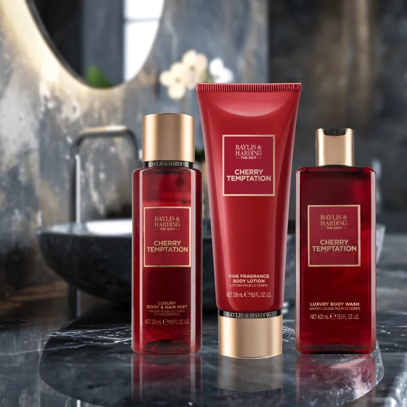 Baylis & Harding The Edit Cherry Temptation parfémované tělové mléko pro ženy Cherry Jasmin & Sandalwood 236 ml