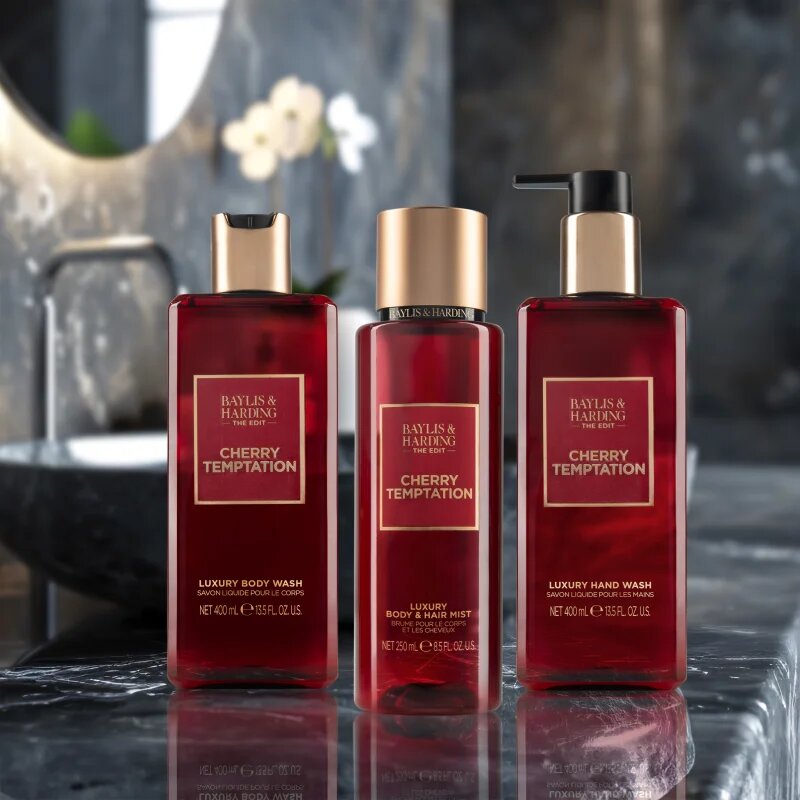Baylis & Harding The Edit Cherry Temptation parfémovaný tělový sprej pro ženy Cherry Jasmin & Sandalwood 250 ml