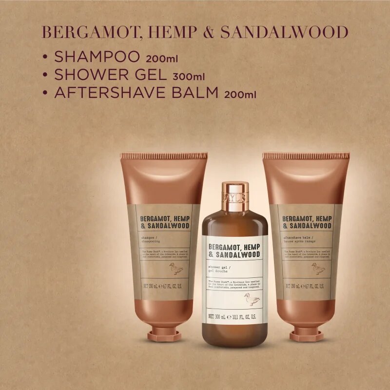 Baylis & Harding The Fuzzy Duck Bergamot Hemp & Sandalwood dárková sada pro muže