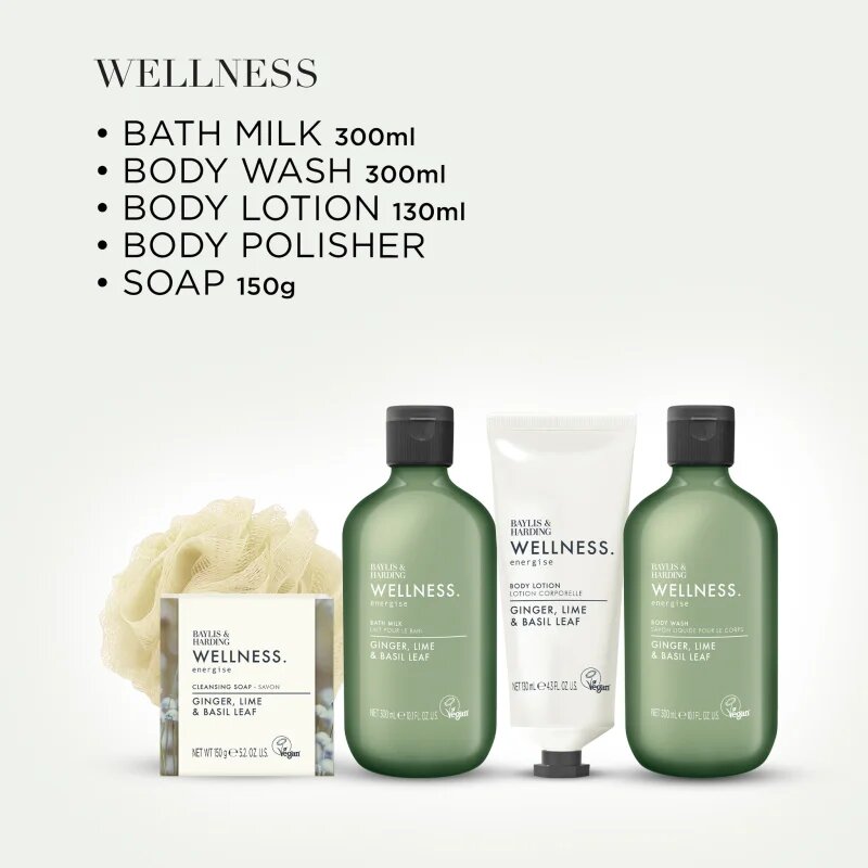 Baylis & Harding Wellness. Energise dárková sada Ginger Lime & Basil Leaf