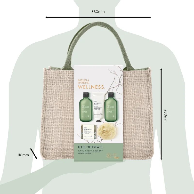 Baylis & Harding Wellness. Energise dárková sada kosmetická taštička Ginger Lime & Basil Leaf
