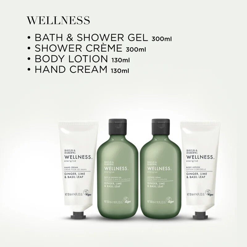 Baylis & Harding Wellness. Energise dárková sada na tělo Ginger Lime & Basil Leaf