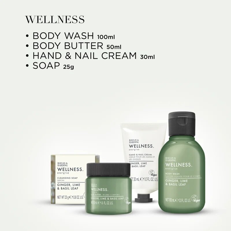 Baylis & Harding Wellness. Energise dárková sada na tělo Ginger Lime & Basil Leaf