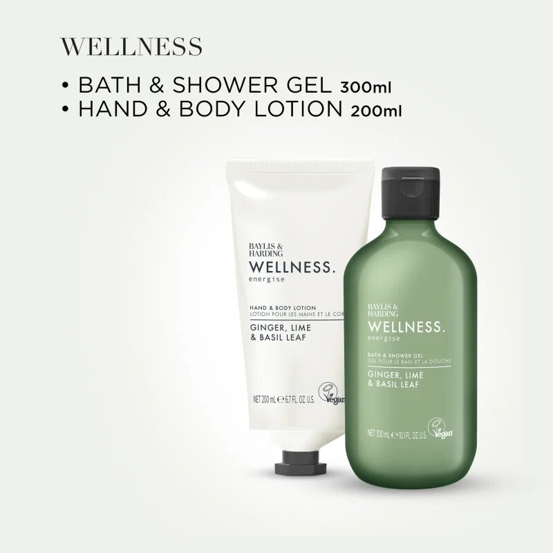 Baylis & Harding Wellness. Energise dárková sada na tělo Ginger Lime & Basil Leaf