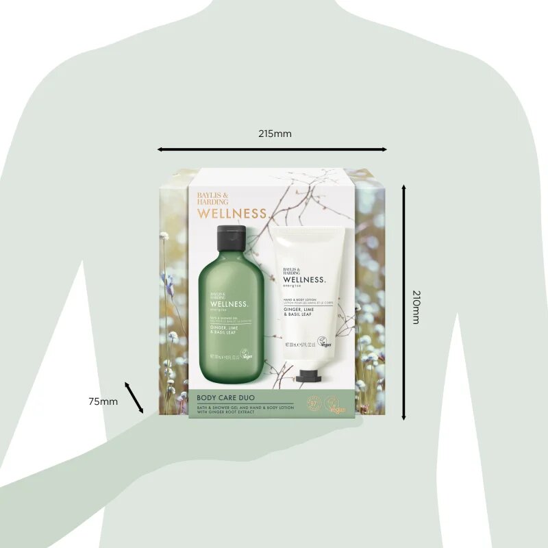 Baylis & Harding Wellness. Energise dárková sada na tělo Ginger Lime & Basil Leaf