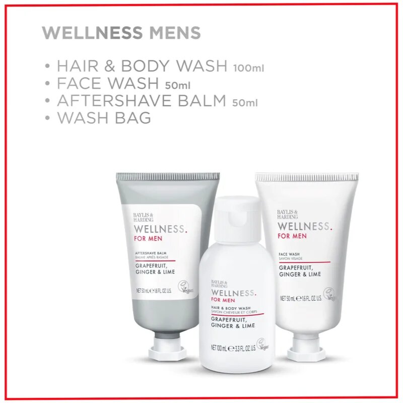 Baylis & Harding Wellness. For Men. Revive dárková sada na tělo a obličej pro muže Grapefruit Ginger & Lime
