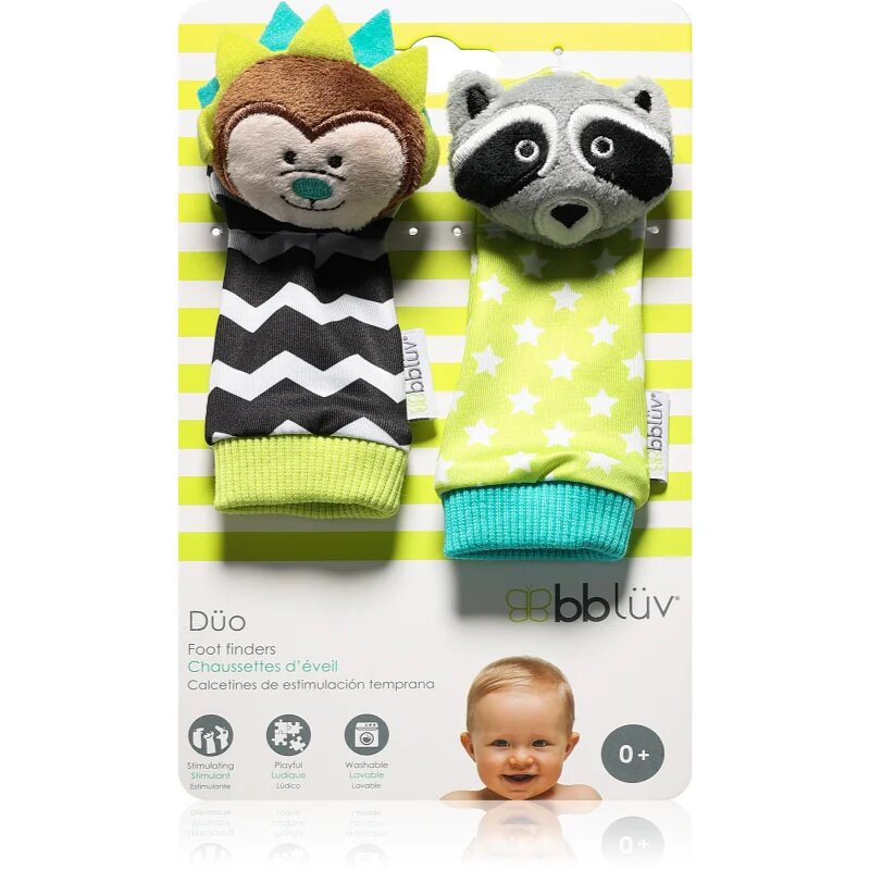 BBLÜV Düo chrastící ponožky Hedgehog / Racoon 2 ks