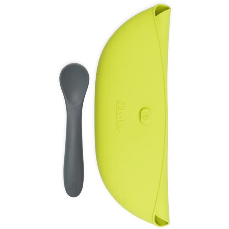 BBLÜV Pöket bryndák s lžičkou Grey/Lime 2 ks