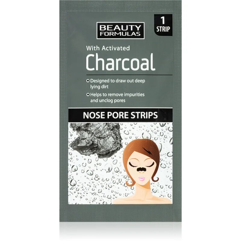 Beauty Formulas Charcoal čisticí náplast na zanešené póry na nose 6 ks