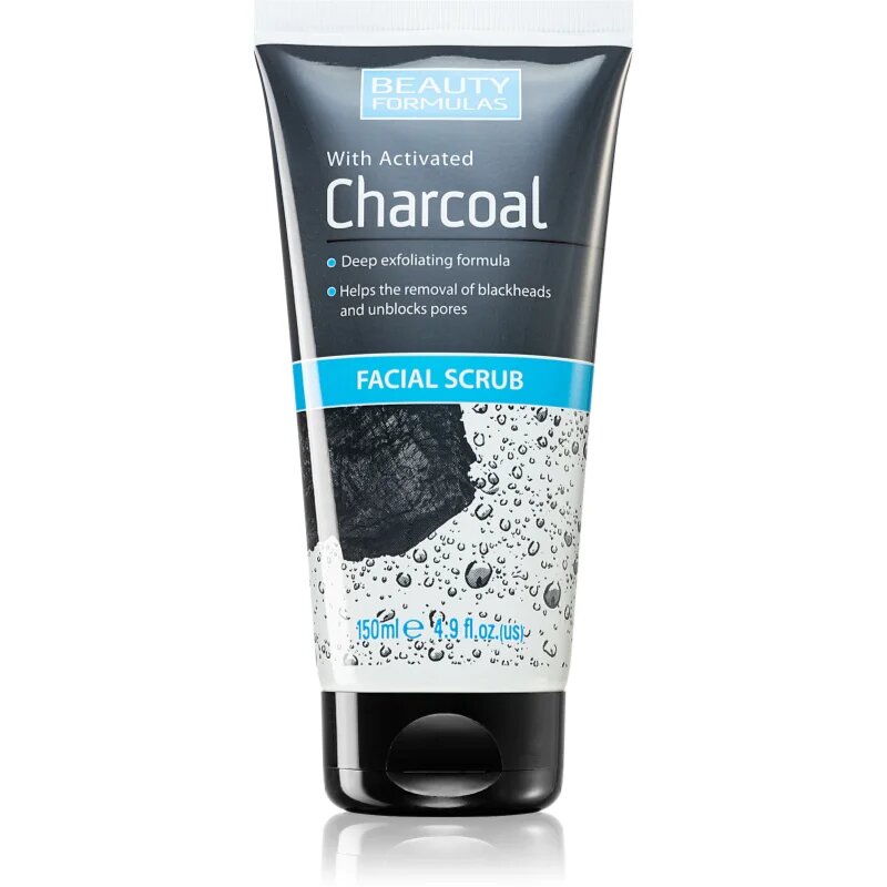 Beauty Formulas Charcoal pleťový peeling s aktivním uhlím 150 ml
