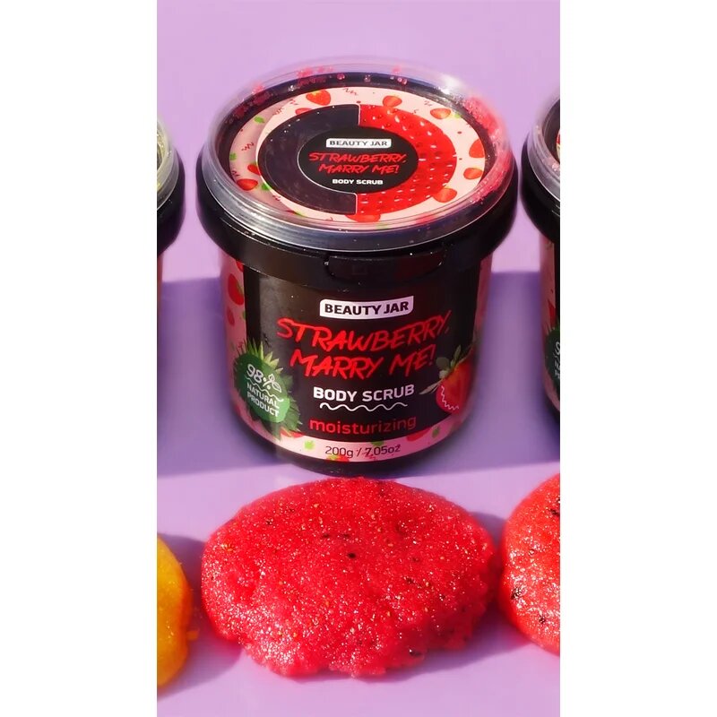 Beauty Jar Strawberry Marry Me! hydratační tělový peeling 200 g