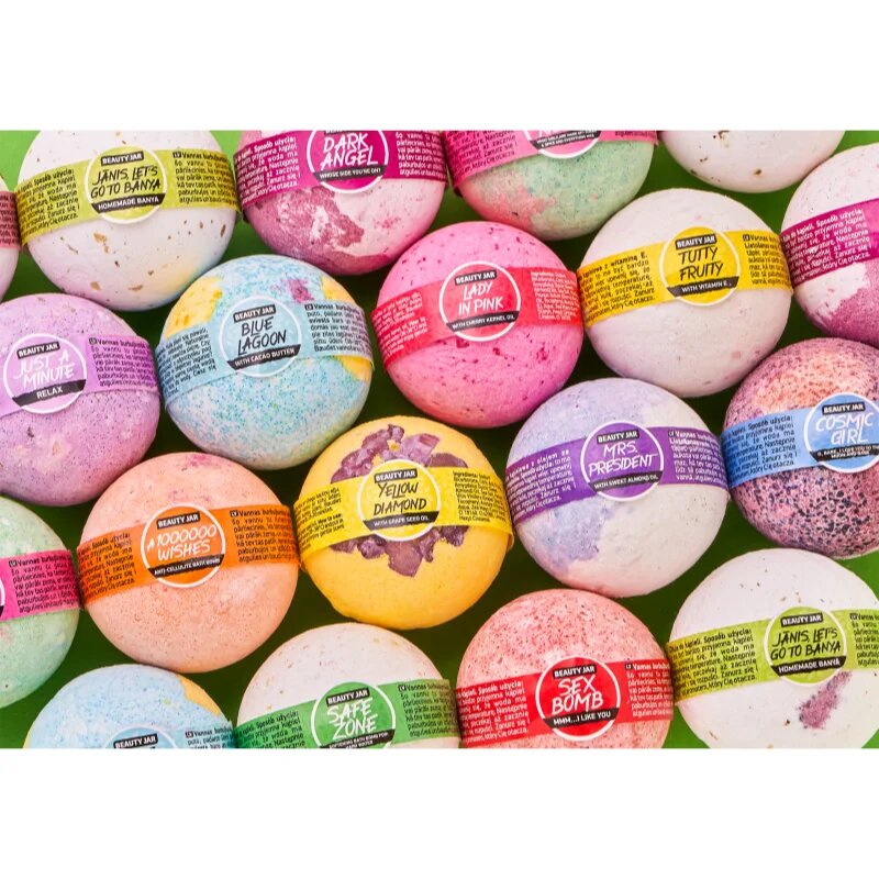 Beauty Jar Unicorn Kisses koupelová bomba s vůní rebarbory a jahod 150 g