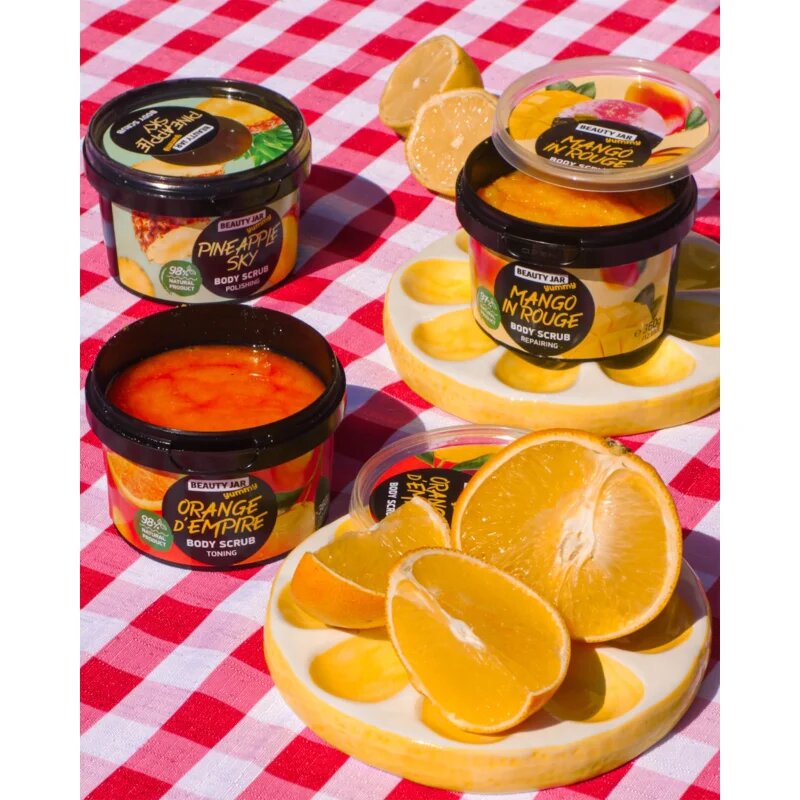 Beauty Jar Yummy Mango in Rouge tělový peeling 360 g