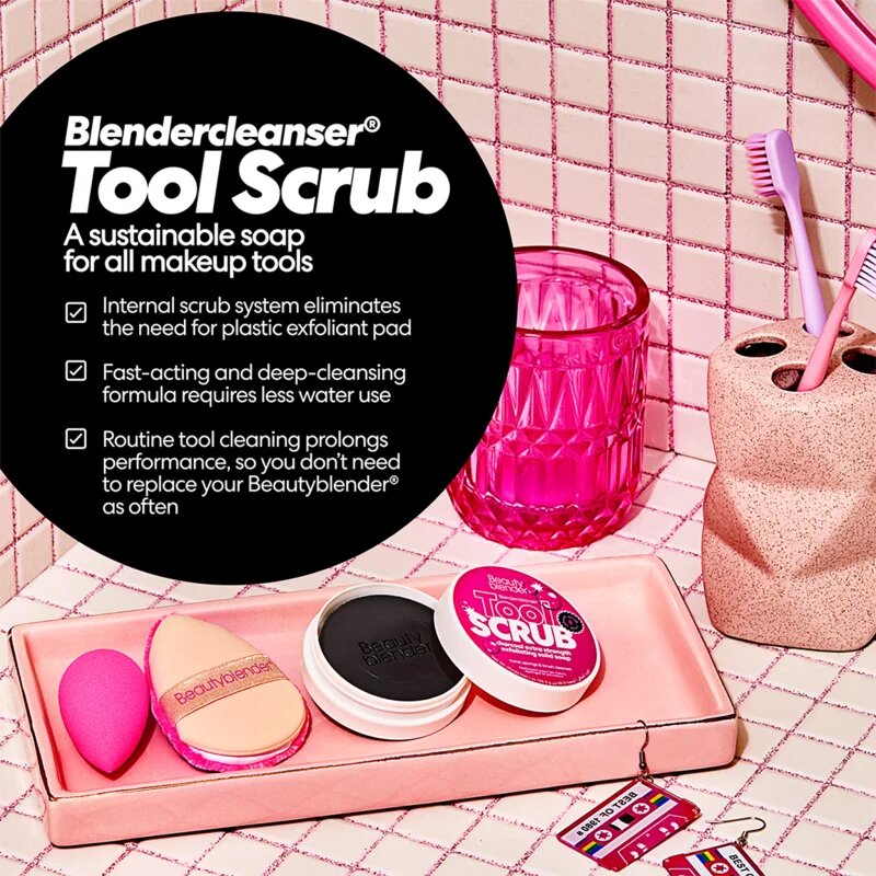 beautyblender® Tool Scrub Charcoal tuhý čistič na make-up houbičky a štětce 28.3 g