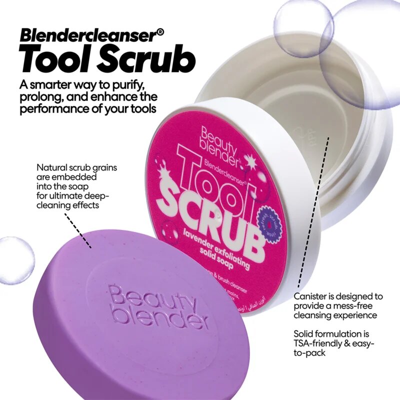 beautyblender® Tool Scrub Lavender tuhý čistič na make-up houbičky a štětce 28.3 g