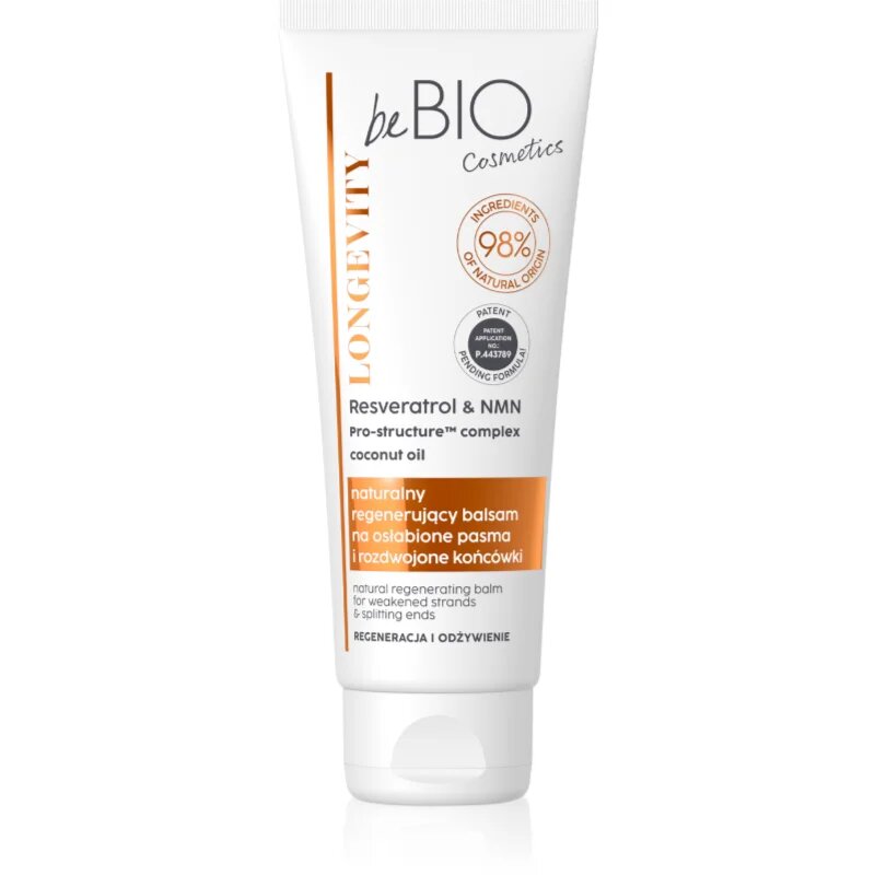 beBIO Longevity bezoplachová vlasová péče na roztřepené konečky vlasů 75 ml