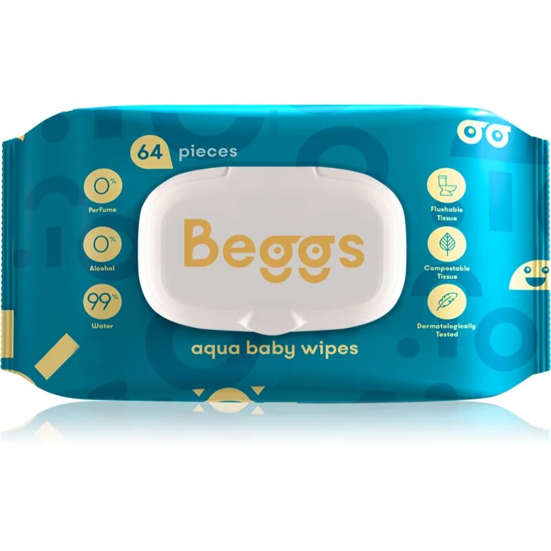 Beggs Aqua Baby Wipes dětské jemné vlhčené ubrousky 64 ks