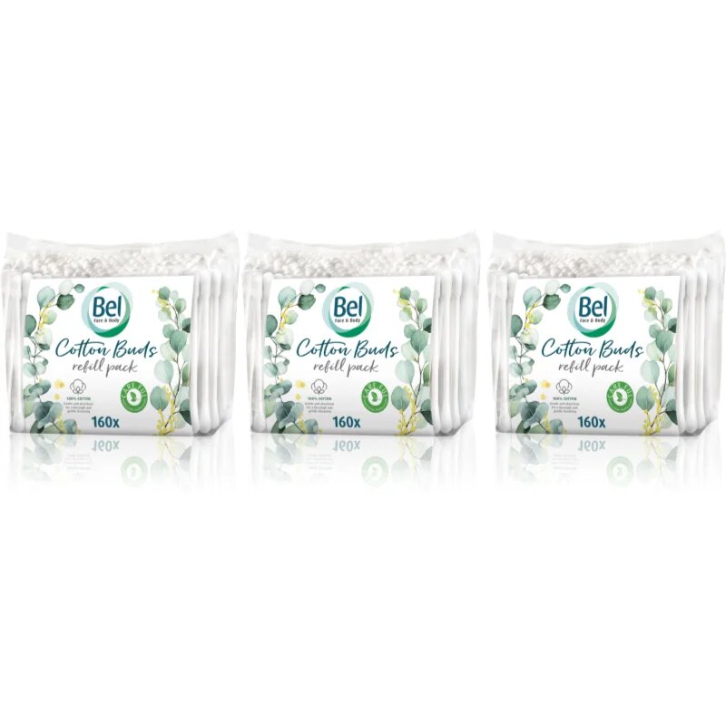 Bel Face & Body Cotton Buds vatové tyčinky výhodné balení 3x160 ks