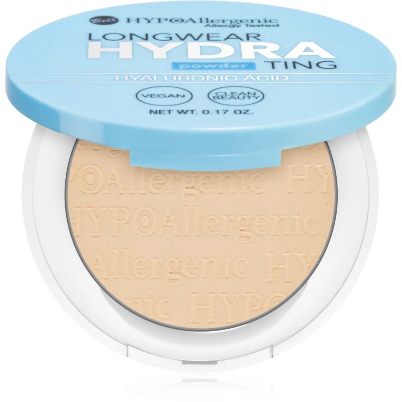 Bell Hypoallergenic Hydrating kompaktní pudr s kyselinou hyaluronovou odstín 01 Nude 5 g