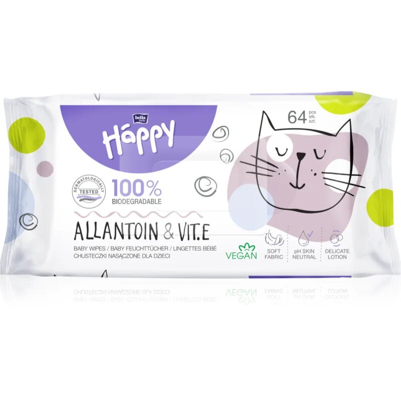 BELLA Baby Happy Allantoin & Vit. E vlhčené ubrousky 64 ks
