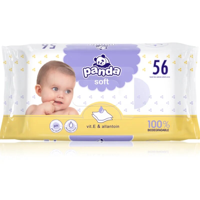 BELLA Baby Happy Panda vlhčené čisticí ubrousky pro děti 56 ks