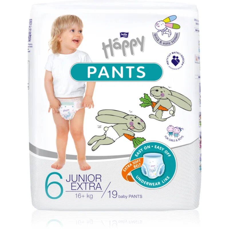 BELLA Baby Happy Pants jednorázové plenkové kalhotky Junior Extra 16kg+ 19 ks