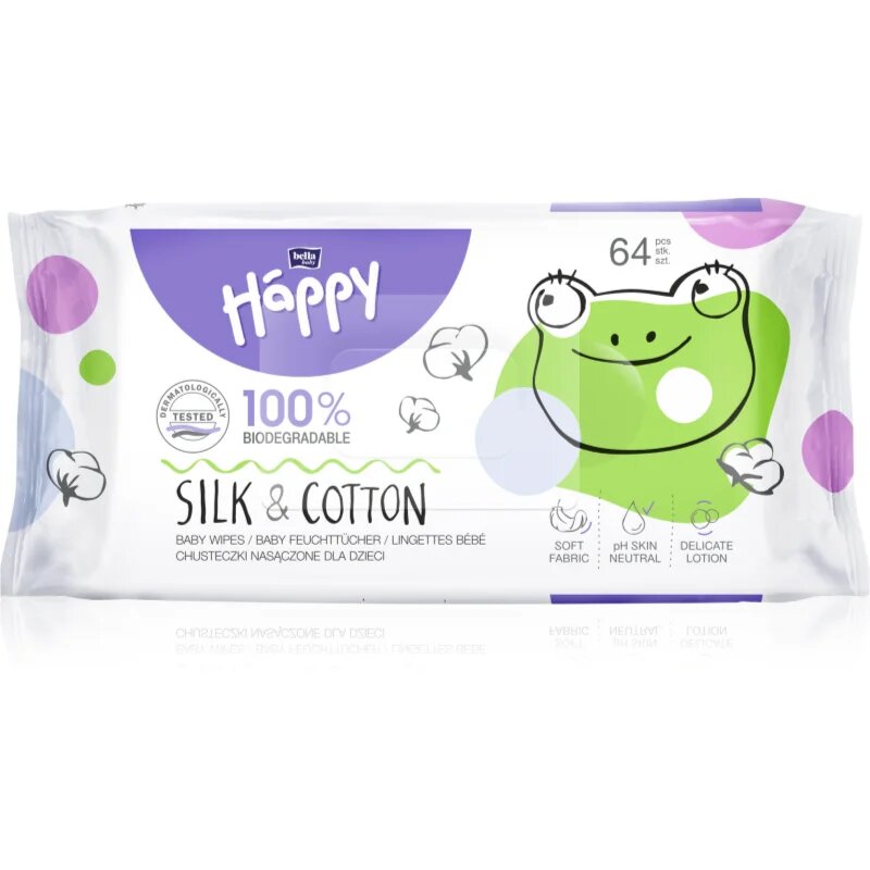 BELLA Baby Happy Silk & Cotton vlhčené ubrousky 64 ks