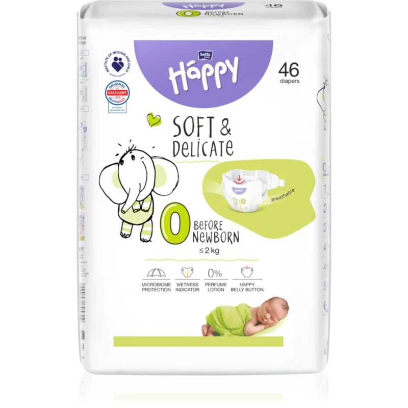 BELLA Baby Happy Soft&Delicate jednorázové pleny ≤ 2 kg Before Newborn 46 ks