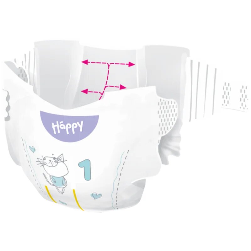 BELLA Baby Happy Soft&Delicate jednorázové pleny s kanálky Newborn 2-5 kg 82 ks
