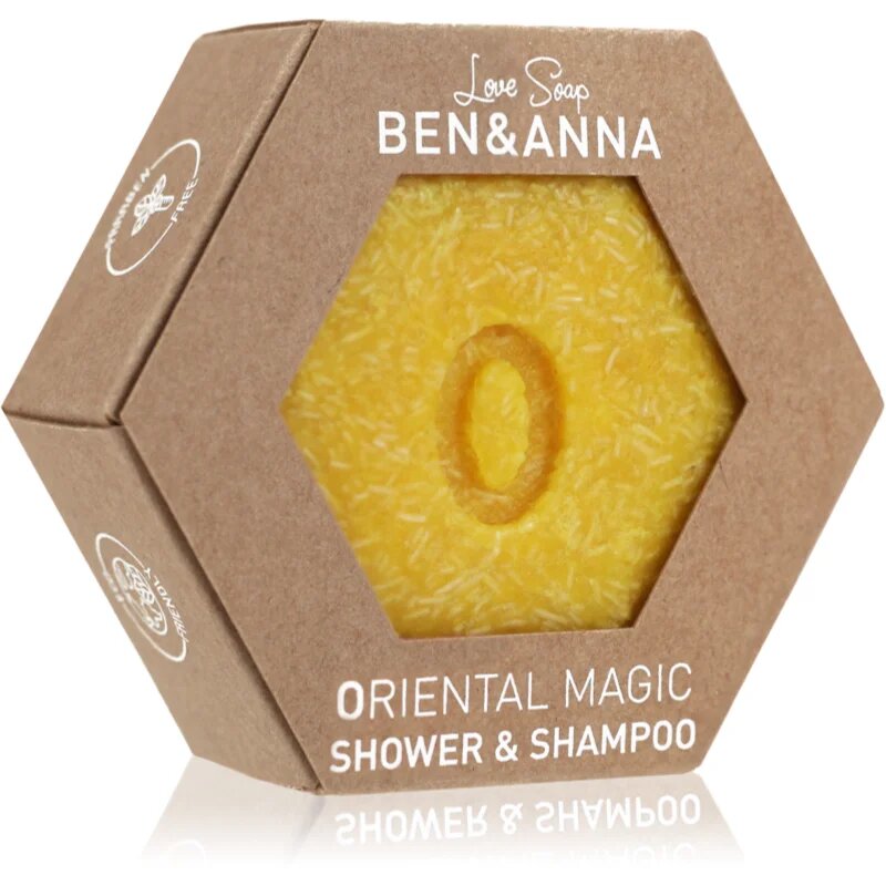 BEN&ANNA Love Soap Shower & Shampoo tuhý šampon a sprchový gel 2 v 1 Oriental Magic 60 g