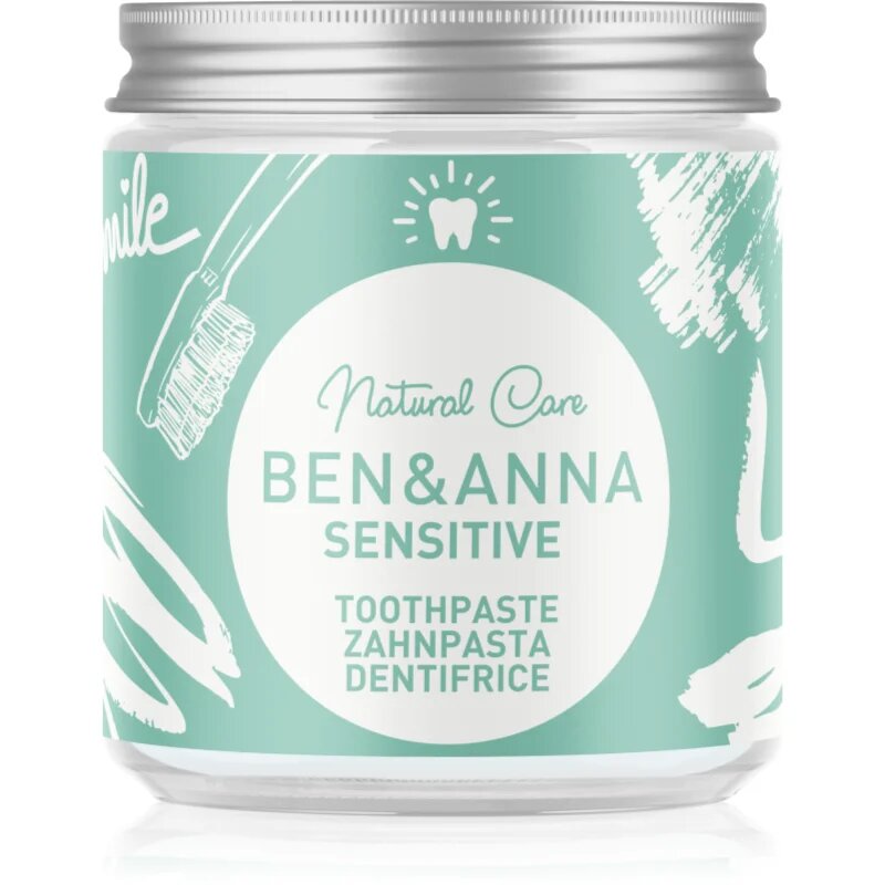 BEN&ANNA Natural Toothpaste Sensitive zubní pasta ve skleněné dóze pro citlivé zuby 100 ml