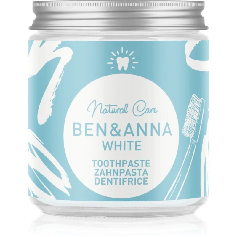 BEN&ANNA Natural Toothpaste White zubní pasta ve skleněné dóze s bělicím účinkem 100 ml