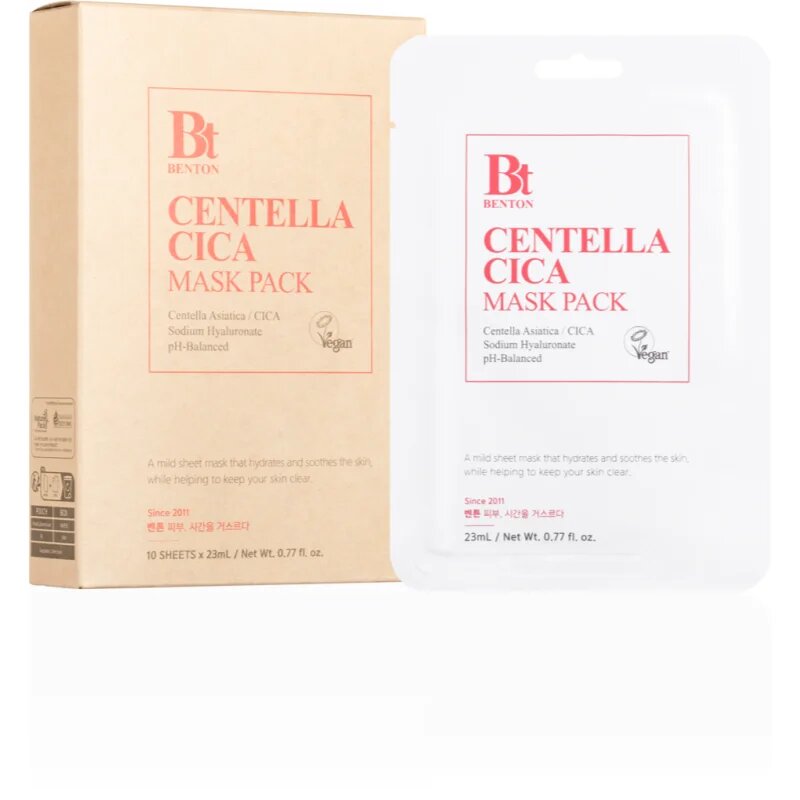 Benton Goodbye Redness Centella zklidňující plátýnková maska pro problematickou pleť akné 10 ks